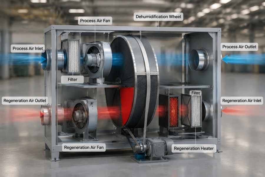Desiccant Dehumidifier Working Principle