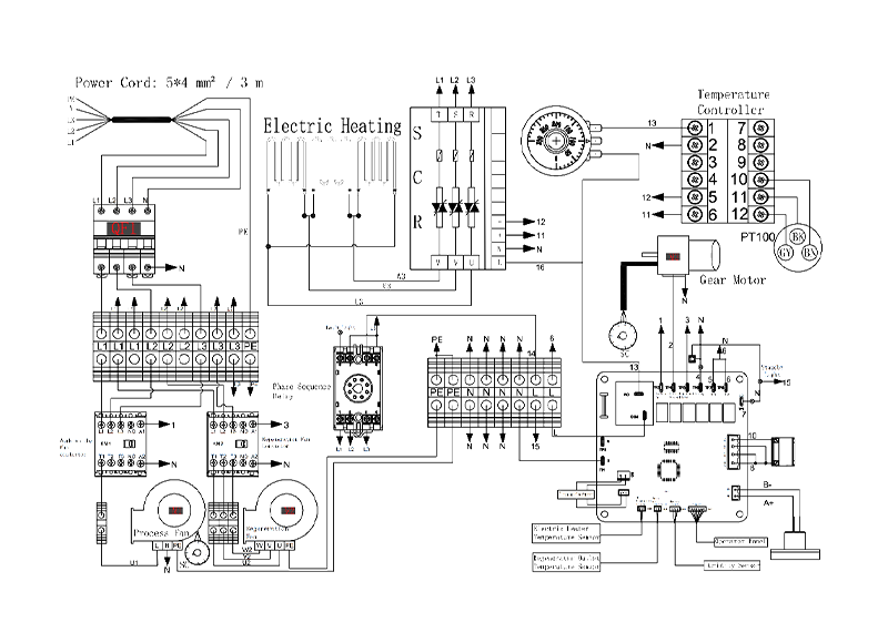 MCH-1000XF-01 Rotary Desiccant Dehumidifier Circuit Diagram