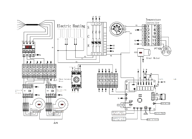 MCH-1000XF-02 Rotary Desiccant Dehumidifier Circuit Diagram