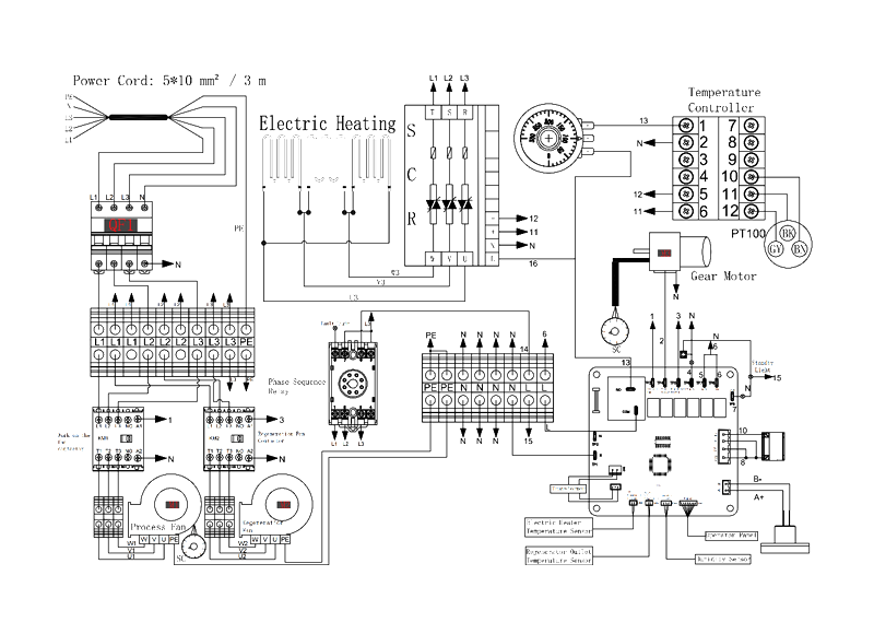 MCH-3500XF-01 Rotary Dehumidifier Circuit Diagram