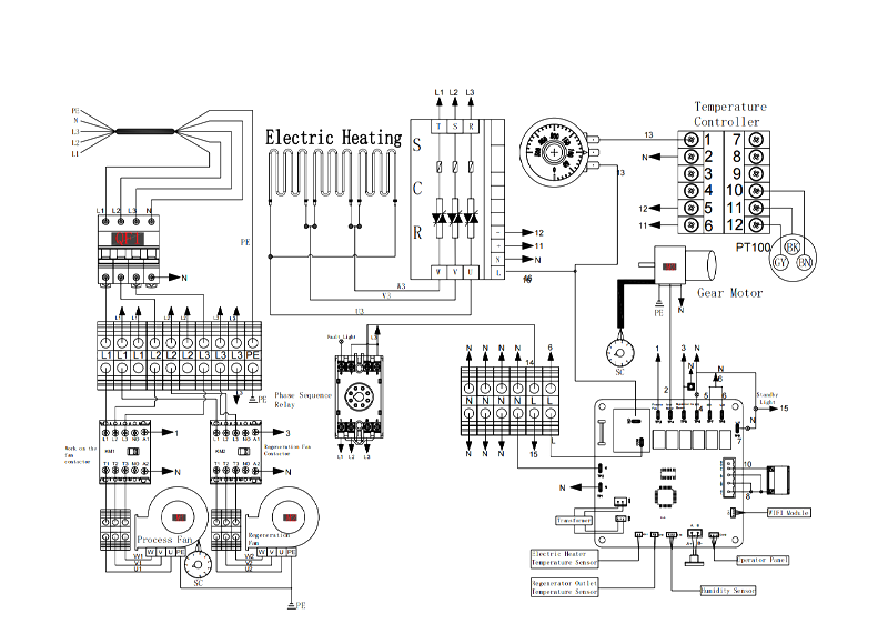 MCH-4000XF-02 Rotary Dehumidifier Circuit Diagram