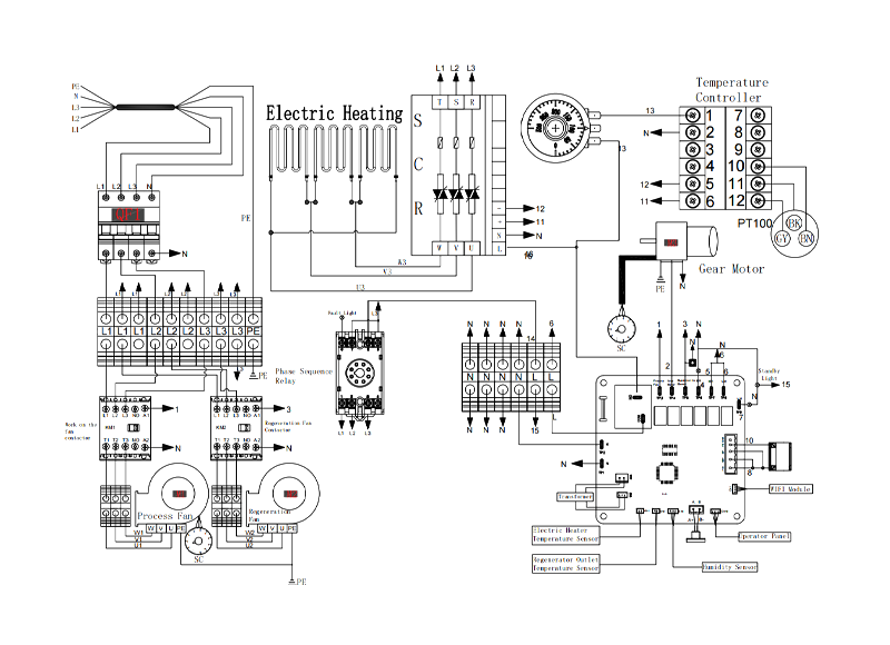 MCH-4500XF-01 Rotary Dehumidifier Circuit Diagram