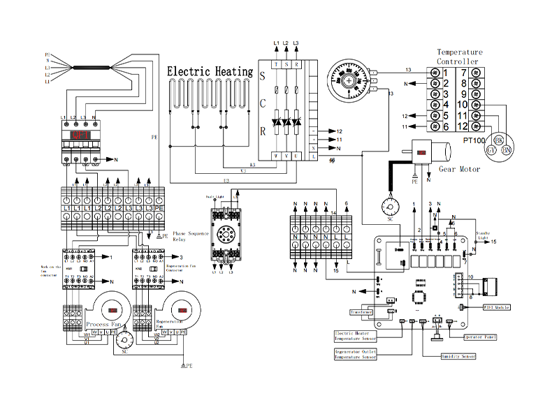 MCH-5000XF-01 Rotary Dehumidifier Circuit Diagram