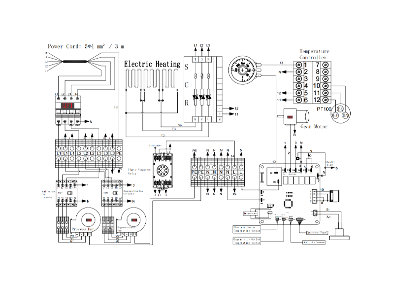 MCH-800XF-01 Rotary Desiccant Dehumidifier Circuit Diagram