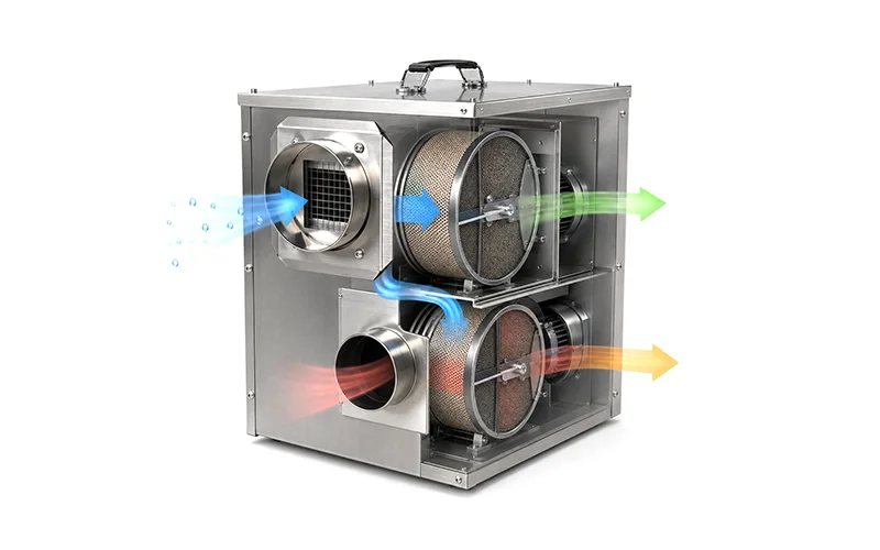 Dual-Rotor Desiccant Dehumidifier