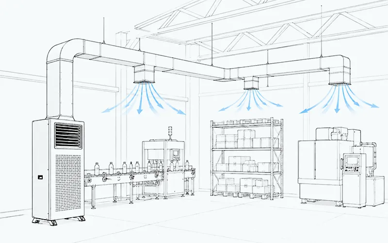 Industrial Dehumidifier Multi-Zone Air Supply
