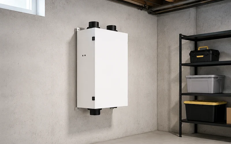 Wall-mounted Installation for Basement Dehumidifier