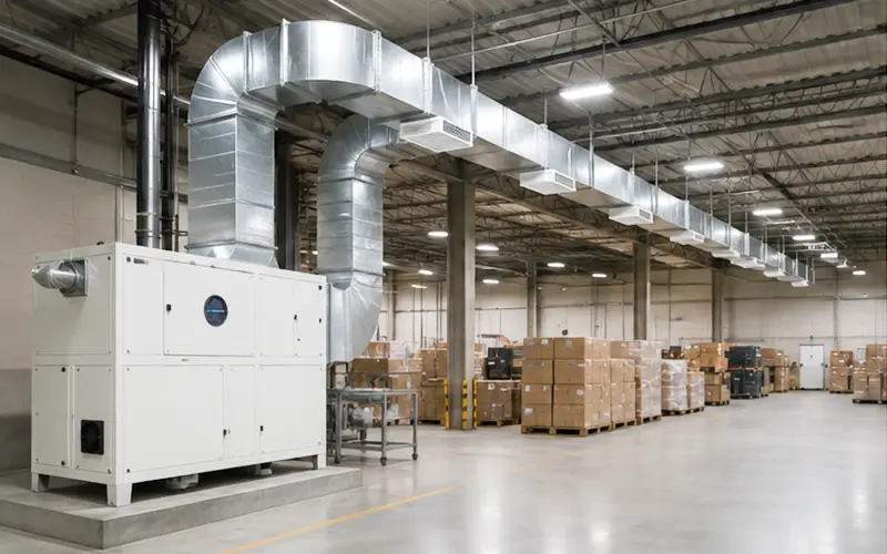 Warehouse Dehumidifier Ducted Installation