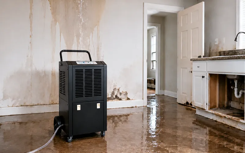 Water Leak Damage Restoration Dehumidifier
