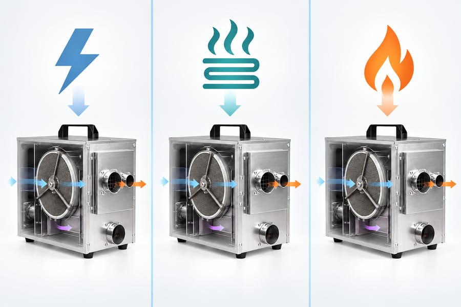 Electric Steam Gas Desiccant Regeneration Comparison