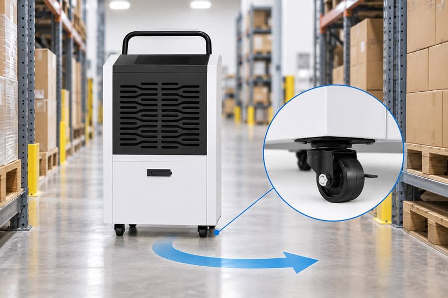 Industrial Portable Dehumidifier Swivel Caster Mobility Industrial Portable Dehumidifier Swivel Caster Mobility