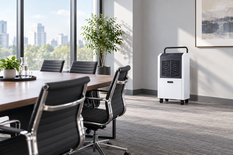 Portable Dehumidifier In Office Meeting Room Portable Dehumidifier In Office Meeting Room