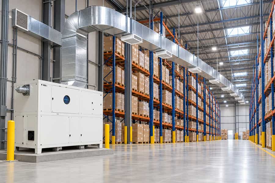 Warehouse Dehumidifier High Rack Ducted Design